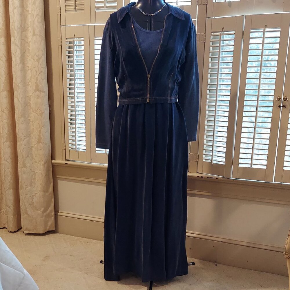 Barbara Lesser Vintage Western Vibe Long Tank Dress & Jacket Size S NWOT